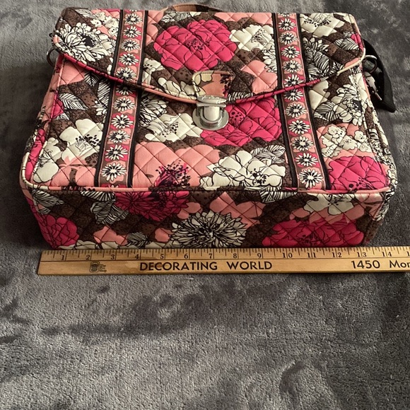 Vera Bradley Attaché Black, White, Pink, Brown 5 pockets & shoulder strap - Picture 4 of 11